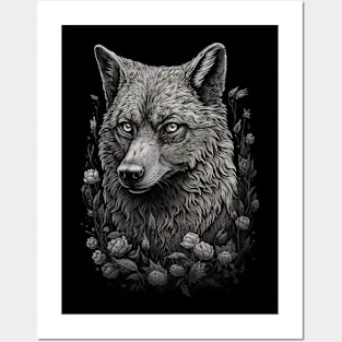 Dark Wolf Cottagecore Posters and Art